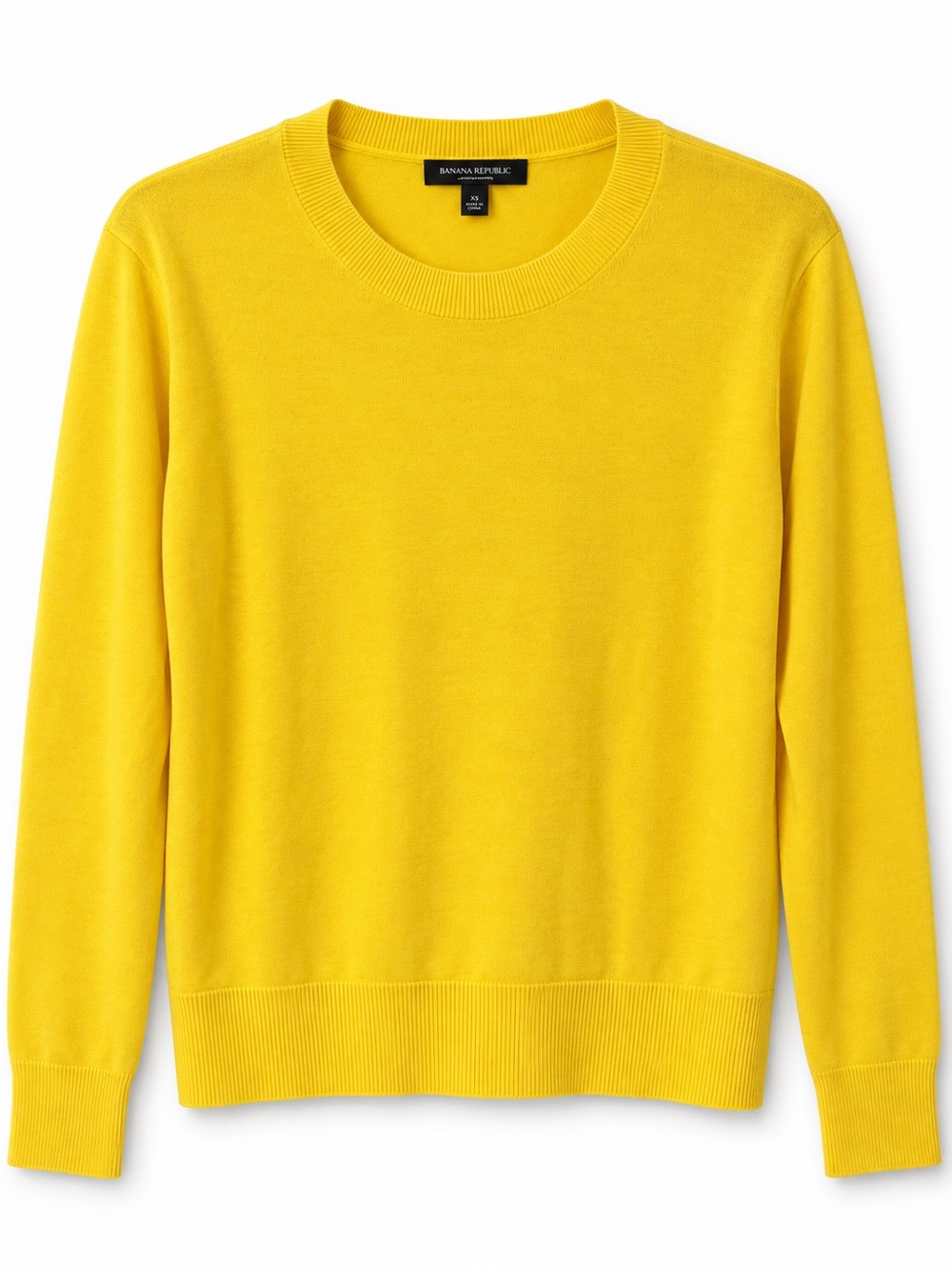Banana Republic 80% Silk Cotton Crewneck Sweater – Yellow, Size M